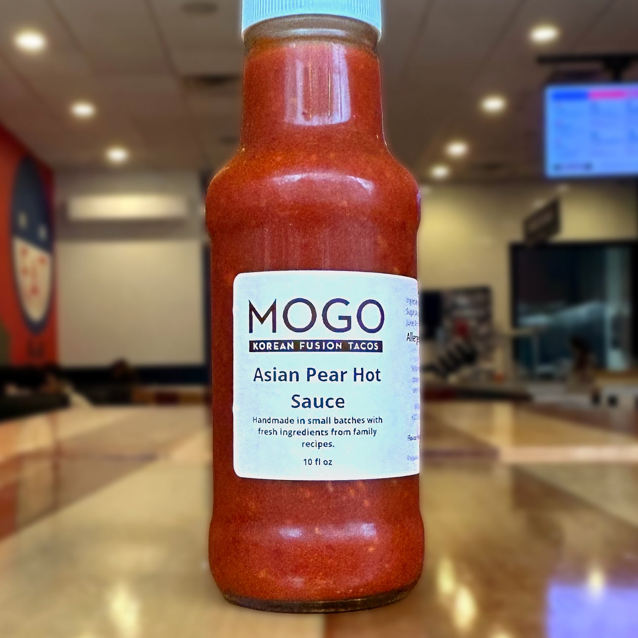 Asian Pear Hot Sauce Bottle | MOGO Korean Fusion Tacos